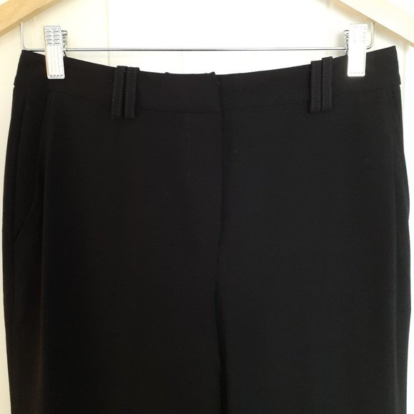 St. John Collection Black Wool High Waisted Straight Leg Trousers Size 6 - Picture 5 of 13